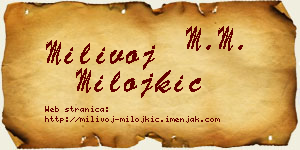 Milivoj Milojkić vizit kartica